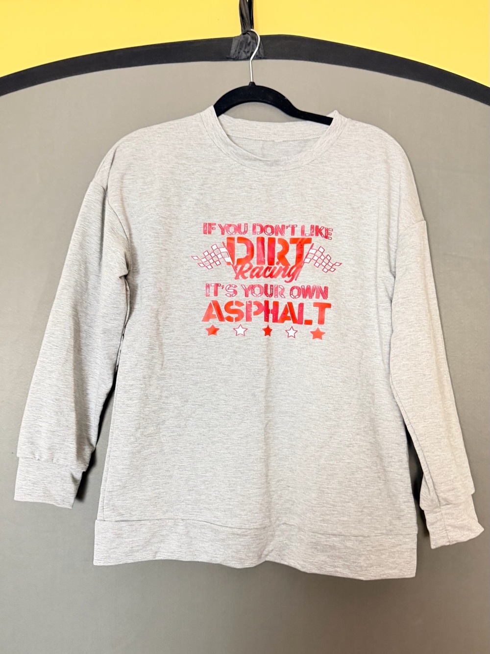 Women’s Grey Sweatshirt with Red Racing Graphic